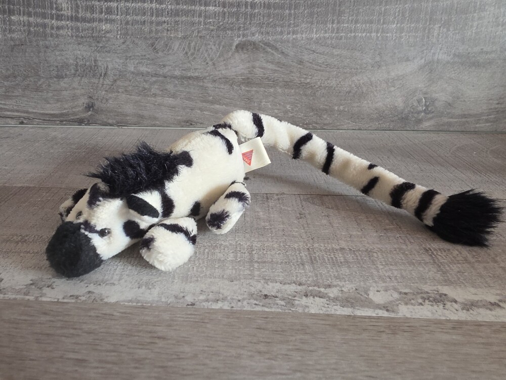 Dakin Zebra Plush Floppy Cuddly Stuffed Africa w Long Tail 12" Safari Zoo b252